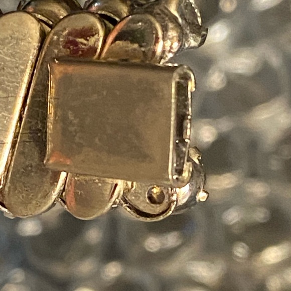 Vintage Light Blue Rhinestone Choker Necklace & Bracelet Set look @ the video - Picture 16 of 17